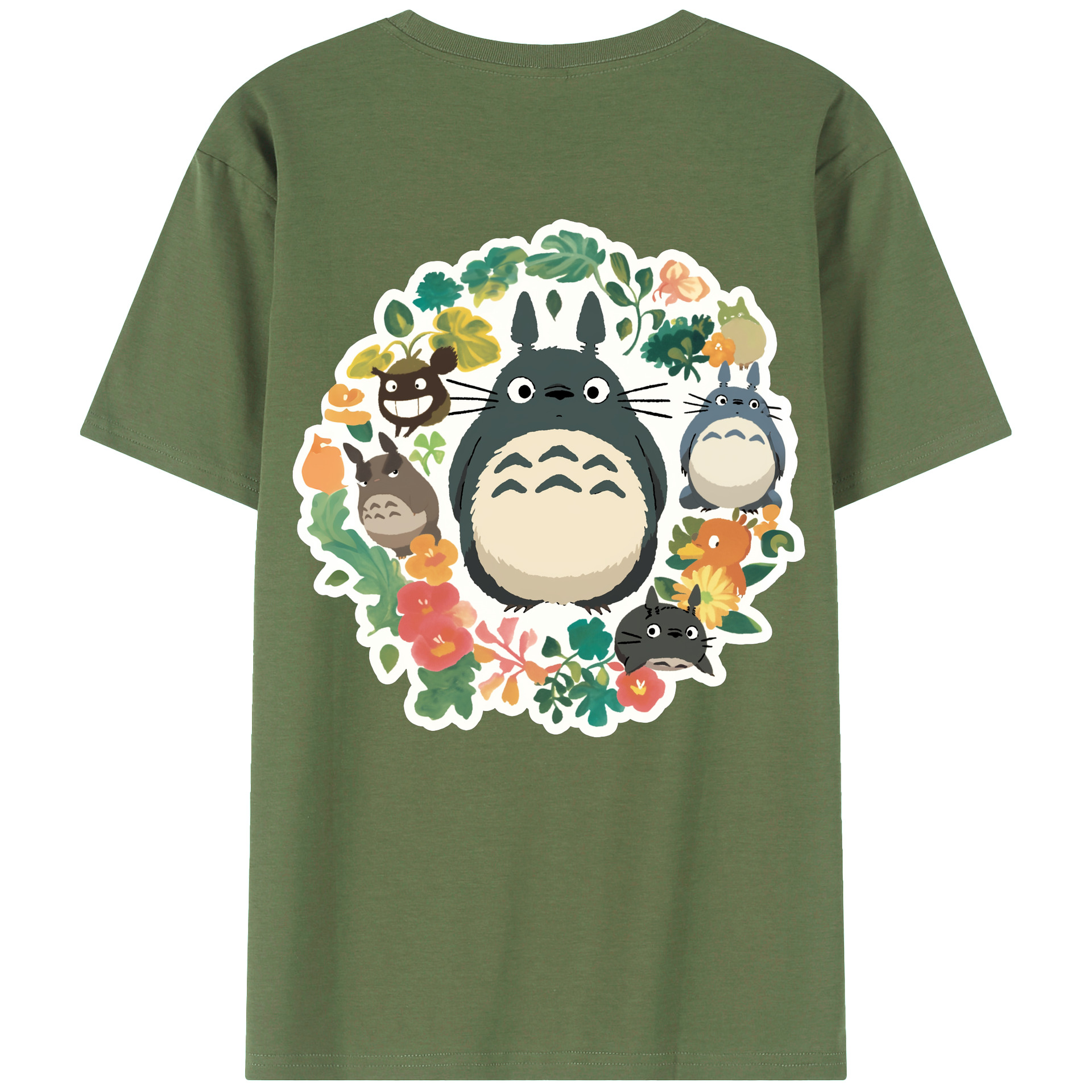 （画像用） となりのトトロ 草壁メイ 草壁サツキ My Neighbor Totoro Satsuki Kusakabe Mei Kusakabe 綿100％ メンズ半袖Tシャツ（バックプリント） 通気性